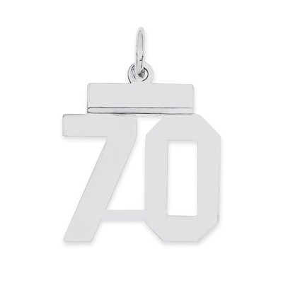 Pendant Number 70 Polished Sterling Silver Small QSS70, MPN: QSS70, 883957101651