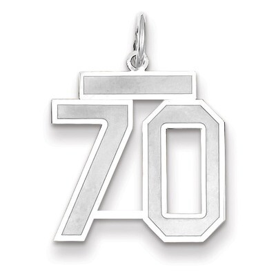 Number 70 Charm Medium Satin 14k white Gold WSM70, MPN: WSM70, 883957079325