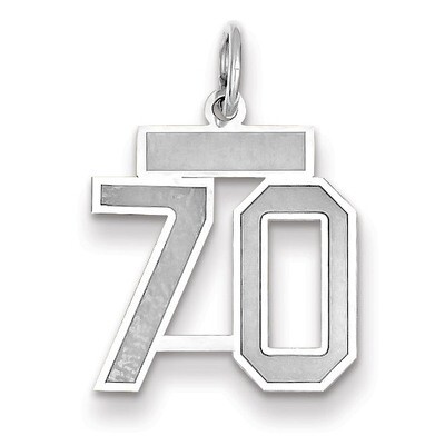 Number 70 Charm Small Satin 14k white Gold WSS70, MPN: WSS70, 883957072296