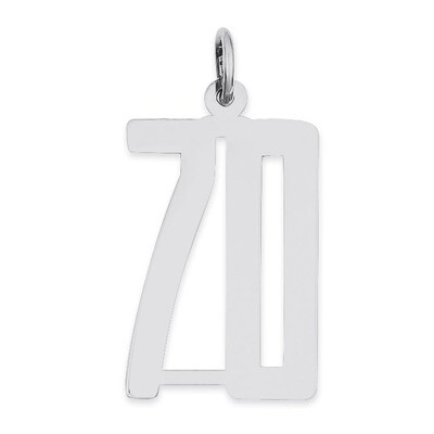 Charm Number 70 Elongated Pol Sterling Silver Small QES70, MPN: QES70, 191101190520