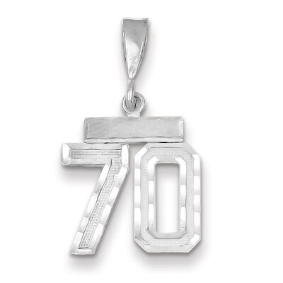 Number 70 Charm Small Diamond -cut 14k white Gold WSN70, MPN: WSN70, 883957114552