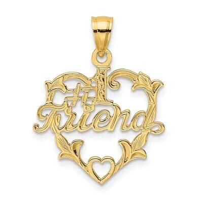 #1 Friend In Heart Charm 14k Gold C3031, MPN: C3031, 637218023998