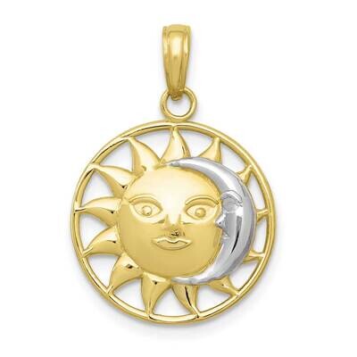 Sun Moon Pendant 10k Gold with Rhodium 10M2204, MPN: 10M2204, 63721818668