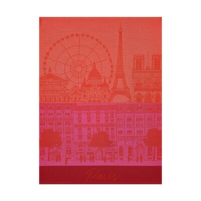 Le Jacquard Francais Paris Panorama Red Kiss Tea Towel 24 X 31 Inch 22746 Set of 4, MPN: 22746, 366…