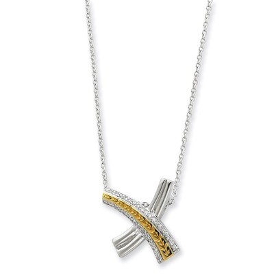 Sealed with a Kiss 18 Inch Necklace Sterling Silver Gold-plated QSX211, MPN: QSX211, 883957716640