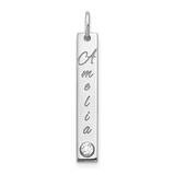 Small Vertical Bar Charm with Birthstone Sterling Silver XNA1098SS, MPN: XNA1098SS, 191101989087