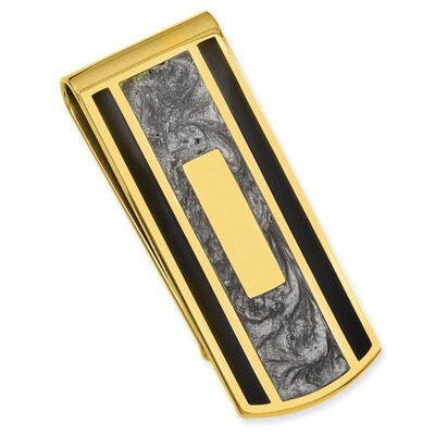 Black &amp; Grey Colored Money Clip Gold-plated GL8754, MPN: GL8754, 191101076312