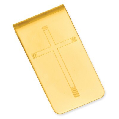 Cross Engravable Money Clip Gold-plated KW676, MPN: KW676, 196904089248