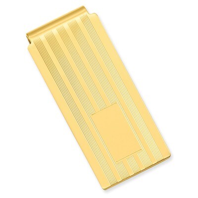 Lined Engravable Hinged Money Clip Gold-plated KW664, MPN: KW664, 191101055164