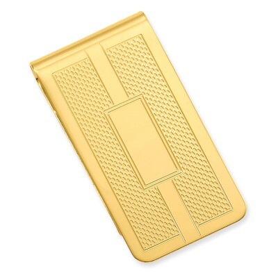 Honey Comb &amp; Square Engravable Money Clip Gold-plated KW688, MPN: KW688, 196904089705