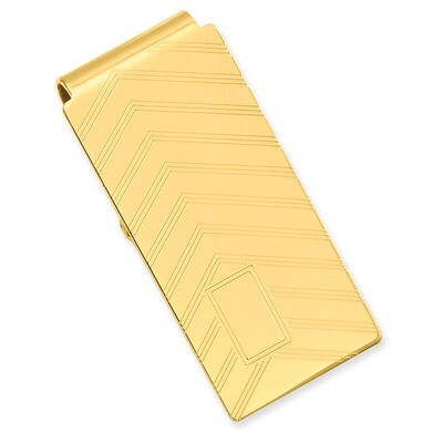 Angles Engravable Hinged Money Clip Gold-plated KW672, MPN: KW672, 191101055171