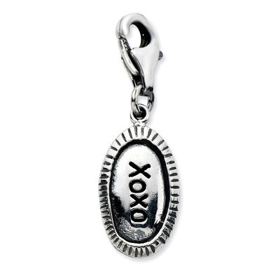 Antiqued XOXO Charm Sterling Silver QCC701 by Amore La Vita, MPN: QCC701, 886774074801