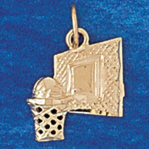Dazzlers Jewelry Basketball Ball and Board Pendant Necklace Charm Bracelet in Yellow, White or Rose…