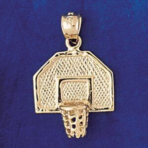 Dazzlers Jewelry Basketball Ball and Board Pendant Necklace Charm Bracelet in Yellow, White or Rose…
