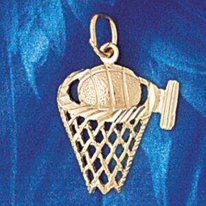 Dazzlers Jewelry Basketball Ball and Board Pendant Necklace Charm Bracelet in Yellow, White or Rose…