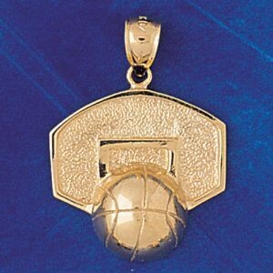 Dazzlers Jewelry Basketball Ball and Board Pendant Necklace Charm Bracelet in Yellow, White or Rose…