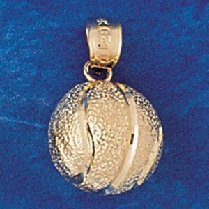 Dazzlers Jewelry Basketball Ball Pendant Necklace Charm Bracelet in Yellow, White or Rose Gold 3249…