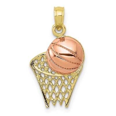 Basketball Hoop with Ball Pendant 10k Two-Tone Gold  10K2102, MPN: 10K2102,