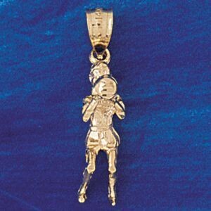 Dazzlers Jewelry Basketball Player Pendant Necklace Charm Bracelet in Yellow, White or Rose Gold 32…