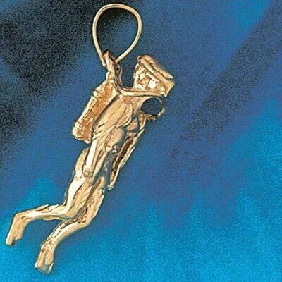 Dazzlers Jewelry Scuba Diving Diver Pendant Necklace Charm Bracelet in Yellow, White or Rose Gold 1…