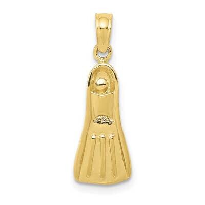 3D Scuba Flipper Pendant 10k Gold 10K3063, MPN: 10K3063,