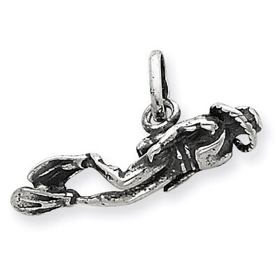 Scuba Diver Charm Antiqued Sterling Silver QC4160, MPN: QC4160, 883957976662