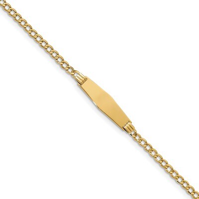 Soft Diamond Shape ID with Semi-SolSoft Diamond Shape ID Cuban 14k Gold Polished DCID106C-8, MPN: D…