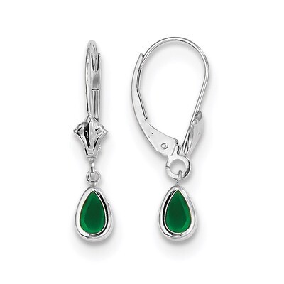 6x4mm Emerald May Earrings 14k white Gold XBE281, MPN: XBE281, 191101433627