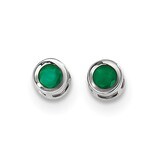 4mm Bezel May/Emerald Post Earrings 14k white Gold XBE245, MPN: XBE245, 886774611969