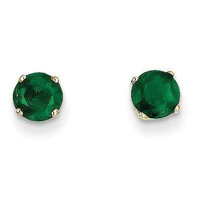 5mm Emerald Earrings May 14k Gold XBE65, MPN: XBE65, 883957217437