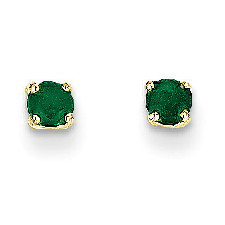 14k Yellow Gold 3mm May Emerald Post Earrings  XBE41, MPN: XBE41, 883957217314