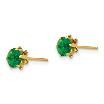 5mm Emerald May Earrings - 14k Gold SE175 by Madi K, MPN: SE175, 886774997629