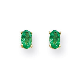 Emerald Post Earrings 14k Gold XE85E-B, MPN: XE85E-B, 883957335698