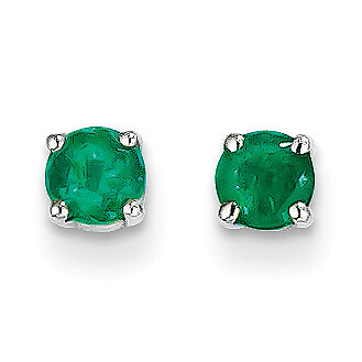 Emerald Earrings 14k White Gold XE71WE-B, MPN: XE71WE-B, 883957339146