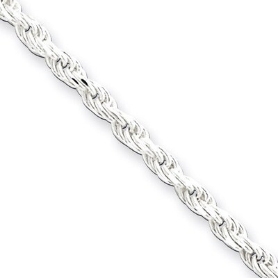 9 Inch 2.25mm Diamond-cut Rope Chain Sterling Silver QDC050-9, MPN: QDC050-9, 886774411774