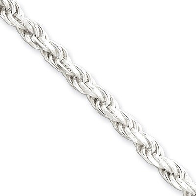 24 Inch 4.25mm Diamond-cut Rope Chain Sterling Silver QDC090-24, MPN: QDC090-24, 883957920177