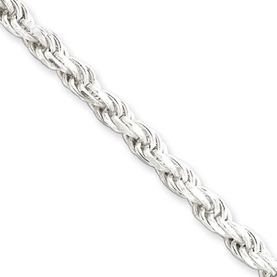 18 Inch 4.25mm Diamond-cut Rope Chain Sterling Silver QDC090-18, MPN: QDC090-18, 883957920153