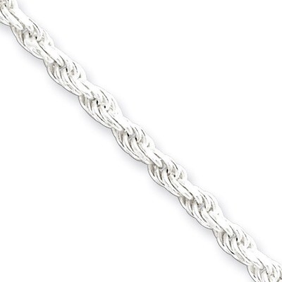 8 Inch 2.75mm Diamond-cut Rope Chain Sterling Silver QDC060-8, MPN: QDC060-8, 886774411842