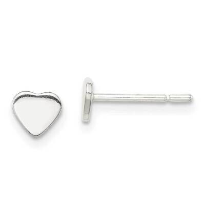 Polished Heart Post Earrings Sterling Silver QE11761, MPN: QE11761, 191101231551
