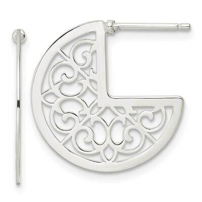 Filigree Post Earrings Sterling Silver QE16011, MPN: QE16011, 196904150962