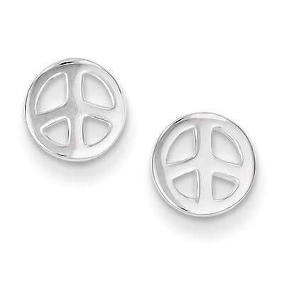 Peace Sign Post Earrings Sterling Silver QE8785, MPN: QE8785, 883957579399