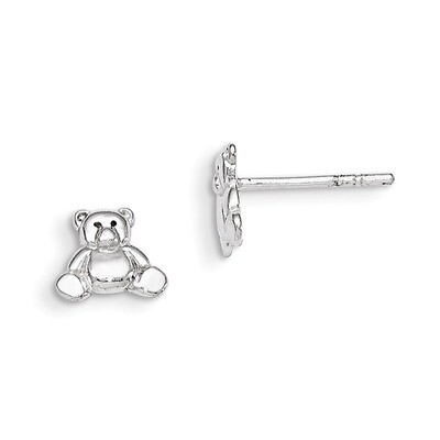 Teddy Bear Post Earrings Sterling Silver QE8676, MPN: QE8676, 883957577647