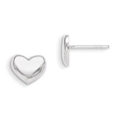 Polished Heart Post Earrings Sterling Silver QE6867, MPN: QE6867, 883957551661