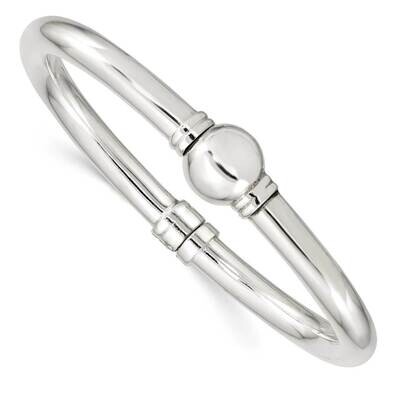 Hinged Bangle Sterling Silver Polished QB1233, MPN: QB1233, 196904160695