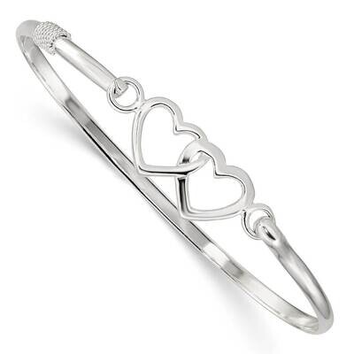 Heart Bangle Sterling Silver Polished QB1234, MPN: QB1234, 886774117096