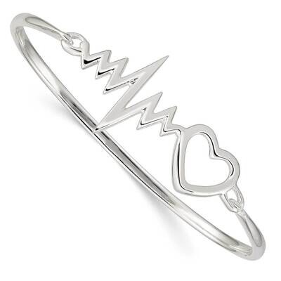 Heartbeat Hinged Bangle Sterling Silver QB1239, MPN: QB1239, 883957870533