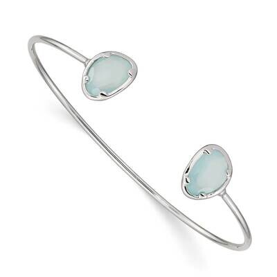 Blue Chalcedony Bangle Sterling Silver QB1295, MPN: QB1295, 886774114248