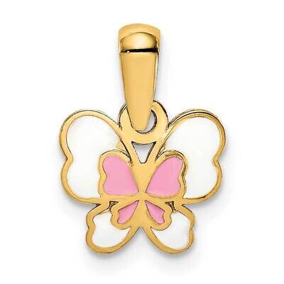 Enamel Pink Butterfly Pendant 14k Gold YC1407, MPN: YC1407, 191101903199