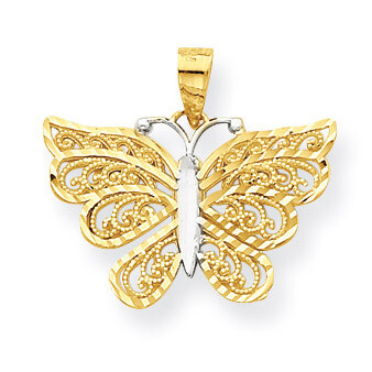 Butterfly Pendant 10K Gold &amp; Rhodium 10C1008, MPN: 10C1008, 886774018713