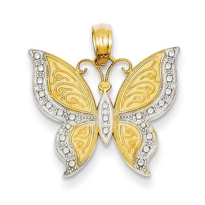 Butterfly Pendant 14K Gold &amp; Rhodium K4242, MPN: K4242, 637218139231
